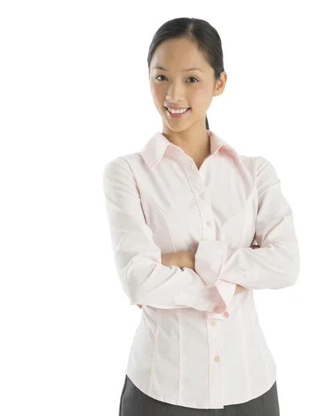 Portrait Of Confident Businesswoman Standing Arms Crossed — Stock Photo, Image