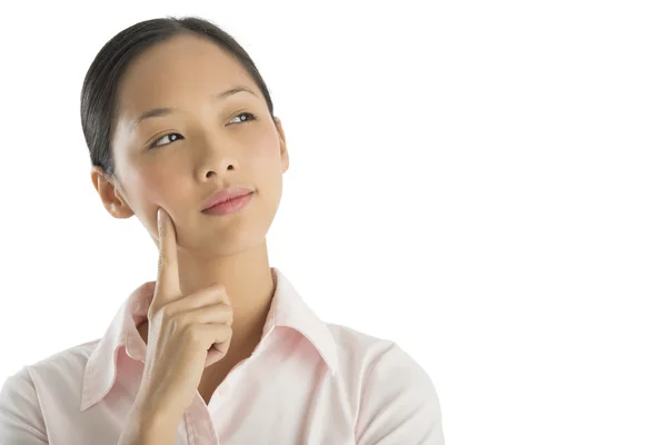 Thoughtful Businesswoman With Finger On Cheek — Stock Photo, Image