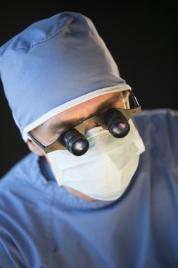 maske ve gözlük Büyüteç cerrah closeup