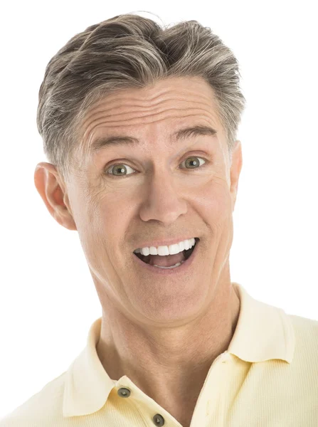 Closeup Portrait Of Cheerful Mature Man — Stock Photo, Image