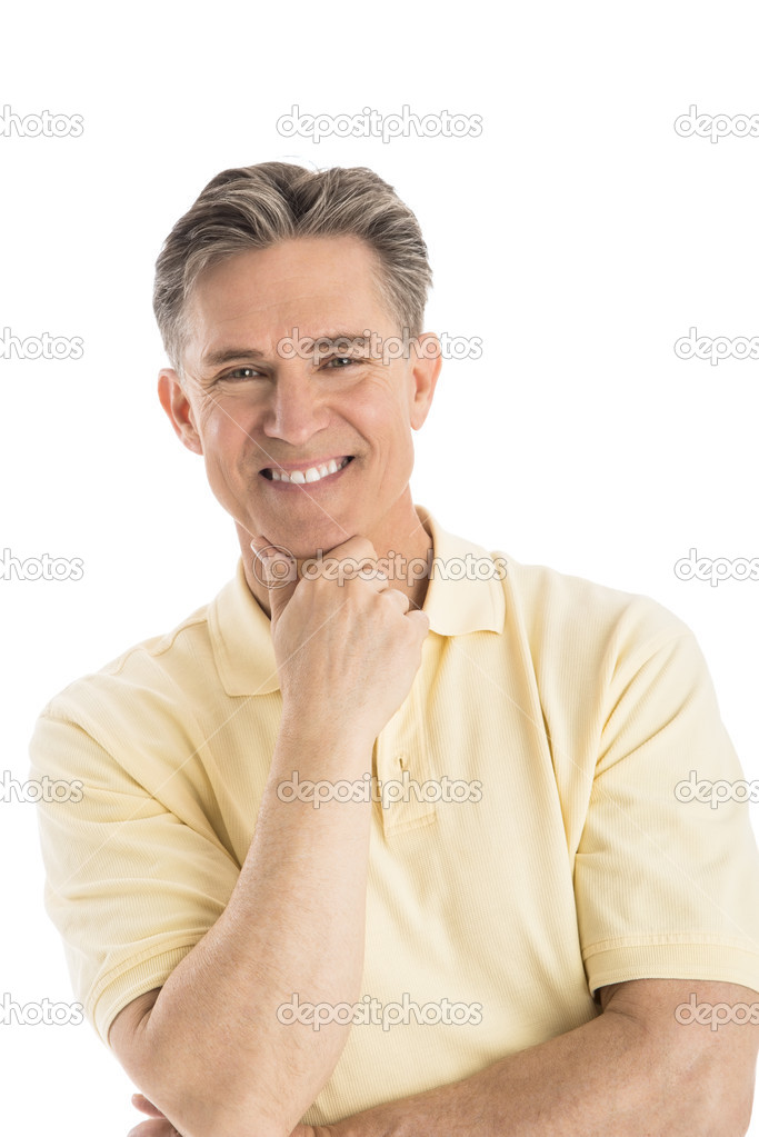 Portrait Of Happy Man Isolated Over White Background