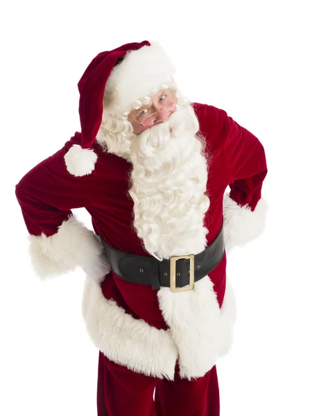 Kalça elleri ile öfkeli Noel Baba ayakta — Stok fotoğraf