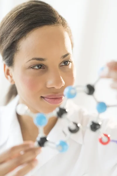 Researcher Analyzing Molecular Structure At Laboratory — Stock Photo, Image