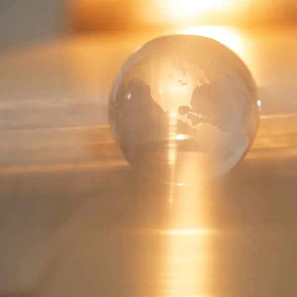 Crystal Globe With Orange Light — Stock Photo, Image