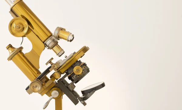 Golden Retro Microscope — Stock Photo, Image