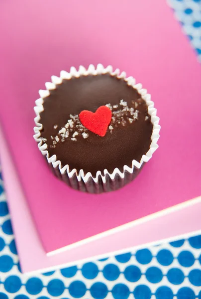 Chocolate Cup with Heart Candy for Valentine\'s Day