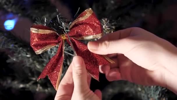 Noel ağacı süslemesi — Stok video