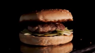Fast food Burger Yakın çekim izole