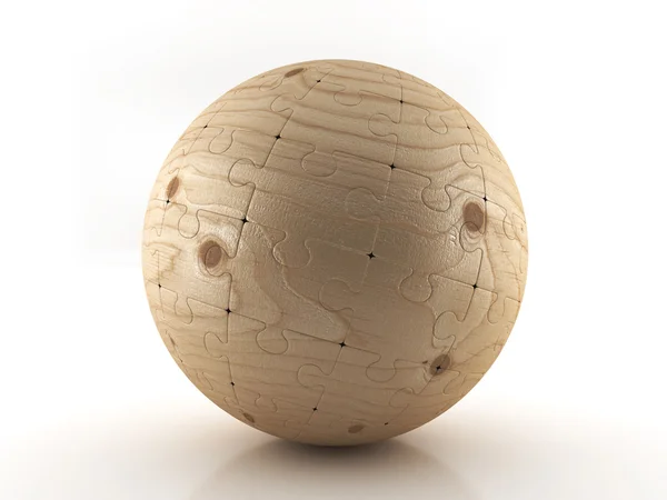 Quebra-cabeças bolas de madeira — Fotografia de Stock