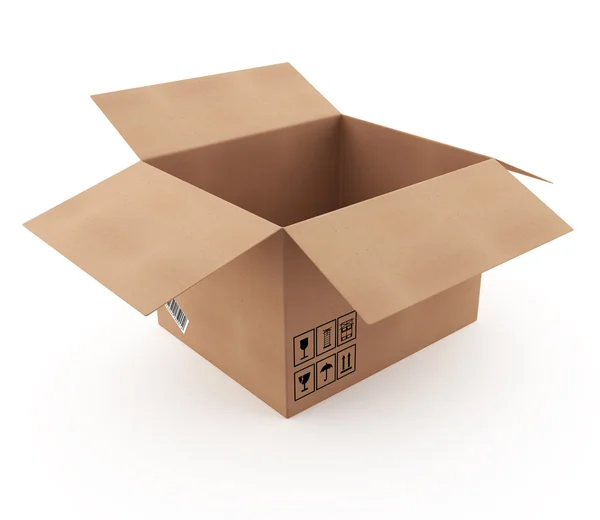 Open cardboard box — Stock Photo, Image