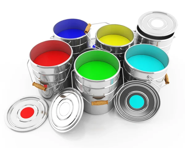 Cubo de tintas de colores —  Fotos de Stock