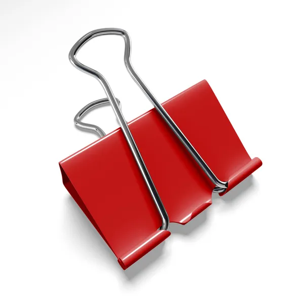 Red binder clip — Stock Photo, Image
