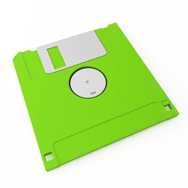 Green floppy disk back side — Stock Photo, Image