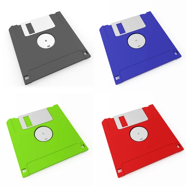 Colored floppy disk back side — Stock Photo, Image