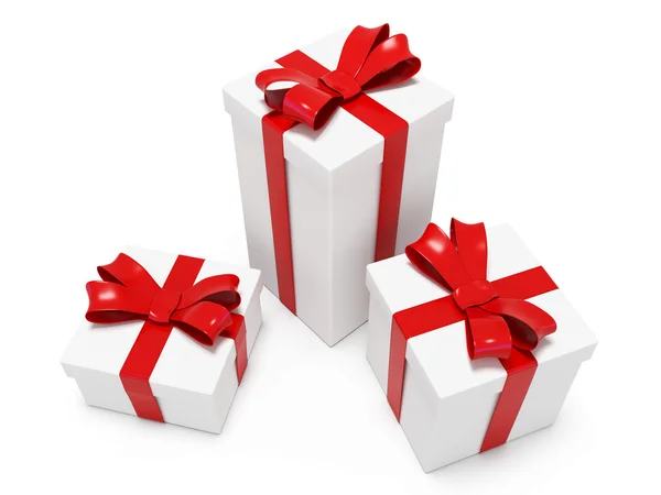 Gifts in boxes of different sizes — Stock Photo, Image