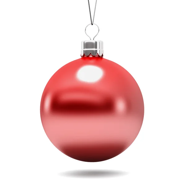 Рождественская елка игрушка - красный шар — стоковое фото