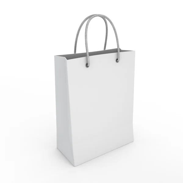 Clásica bolsa de compras blanca — Foto de Stock