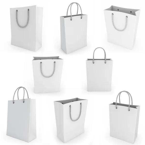 Borsa shopping bianca immagine di rendering — Foto Stock