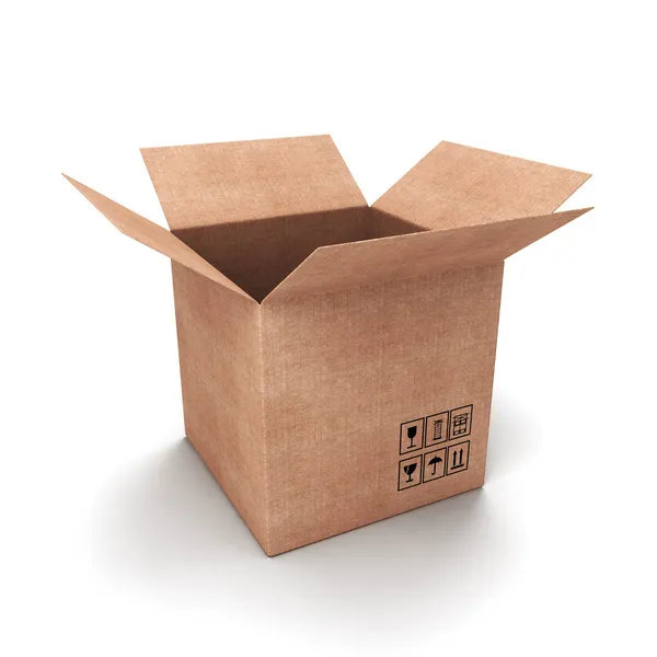 Open cardboard box — Stock Photo, Image