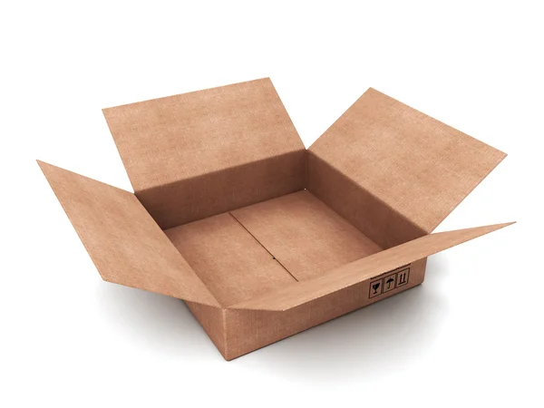 Cardboard box open — Stock Photo, Image