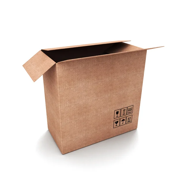 Пустой картонный ящик — стоковое фото