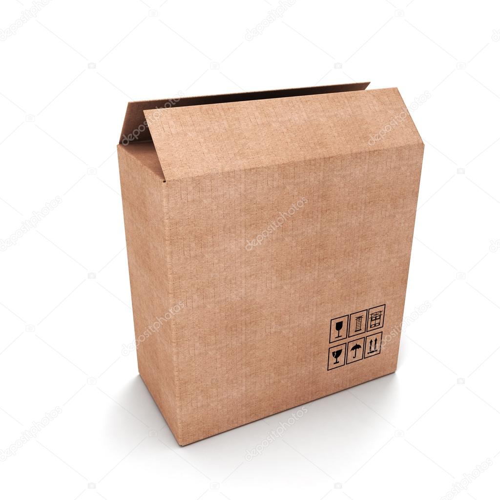 Empty cardboard box opened