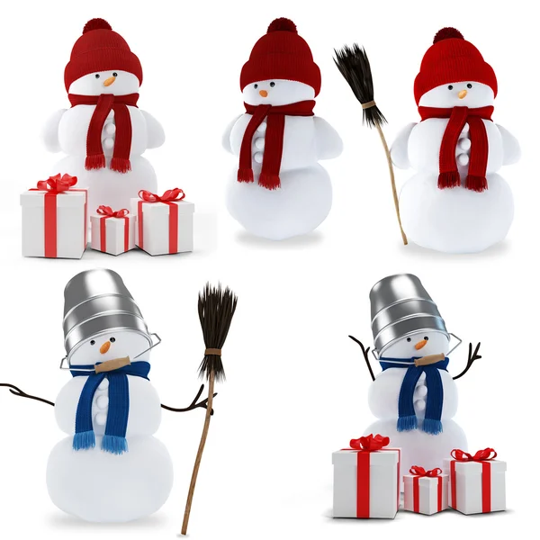Set de muñecos de nieve —  Fotos de Stock