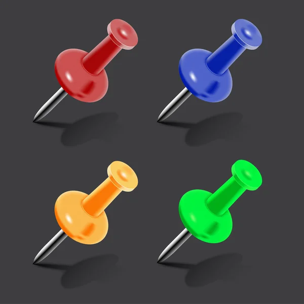 Set van kleur push pins — Stockvector