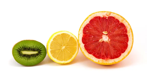 Slices Kiwi, Lemon, Grapefruit — Stock Photo, Image