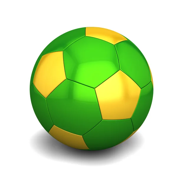 Brazylijska piłka nożna piłka kolory na białym tle — Zdjęcie stockowe