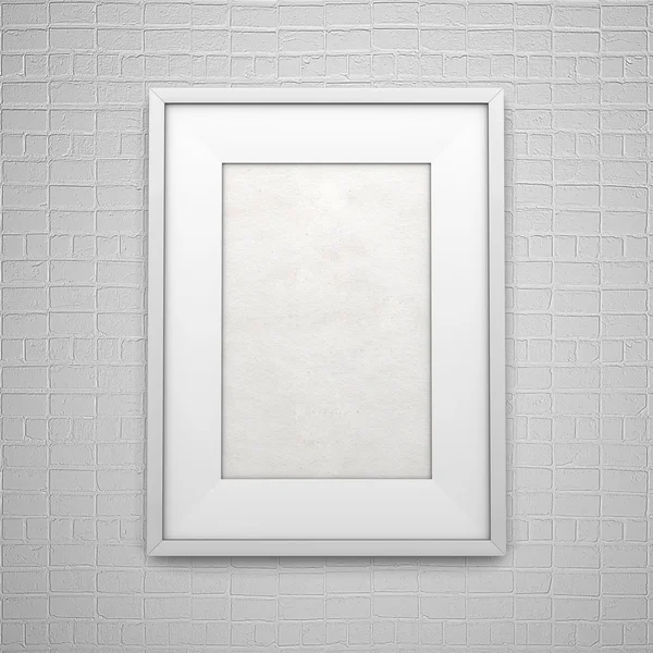 Cadre photo blanc sur mur — Photo