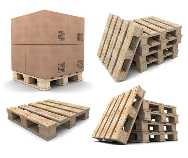 Set of wood pallets. — Stock Photo, Image