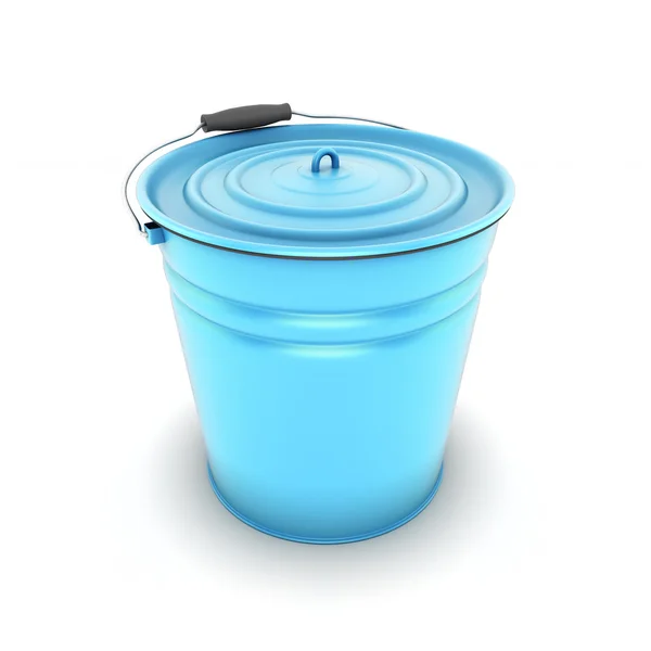 蓝色金属桶 — 图库照片