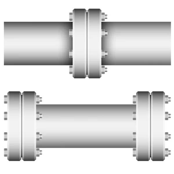 Elemento com flanges de tubos retos —  Vetores de Stock