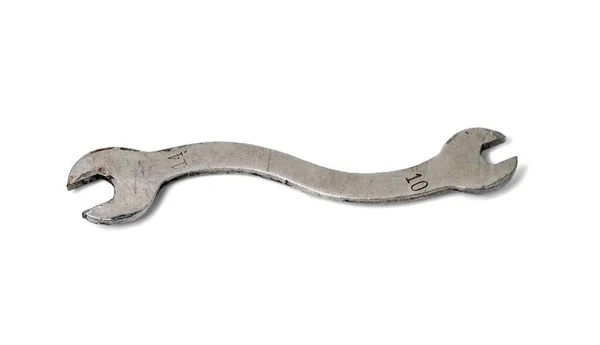 Curved Vintage Iron Wrench Tool Isolated White Background Royalty Free Stock Photos