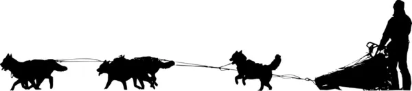 Traîneau à chiens — Image vectorielle