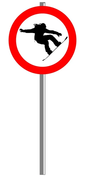 Snowboard prohibido — Foto de Stock