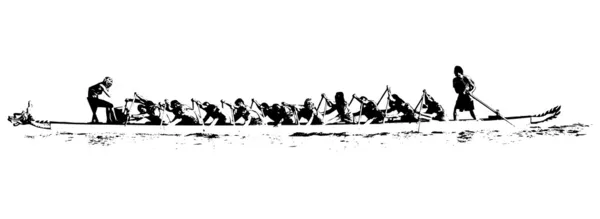 Illustration bateau dragon — Image vectorielle