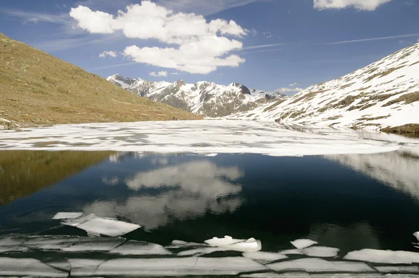 Lago de montaña con témpanos —  Fotos de Stock