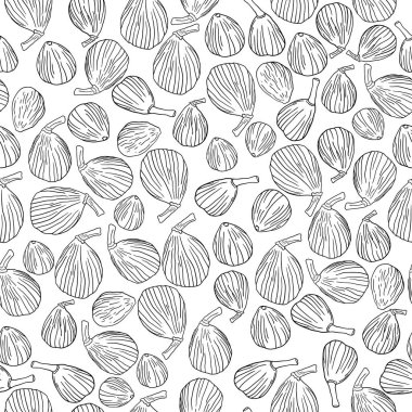 İncir hattı sanat vektörü izole edilmiş kusursuz desen