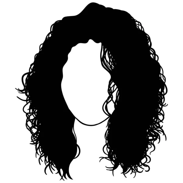 Menina Com Cabelo Encaracolado Vetor Isolado Avatar — Vetor de Stock