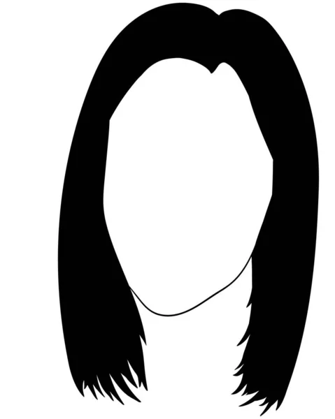 Chica Con Vector Pelo Recto Avatar Aislado — Vector de stock