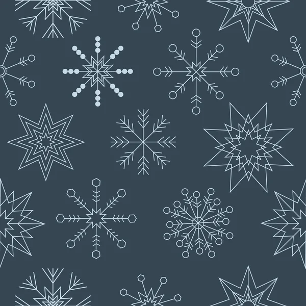 Azul Copos Nieve Vector Patrón Sin Costura — Archivo Imágenes Vectoriales