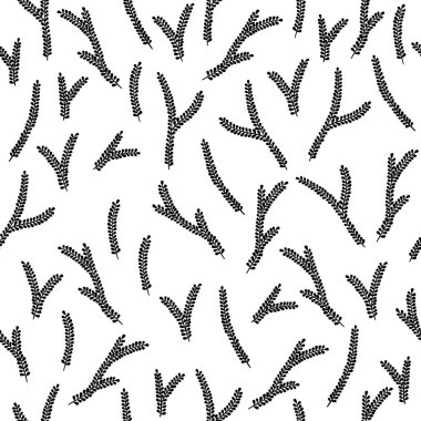 Beyaz, pürüzsüz desenli yaprakları olan siyah dallar.