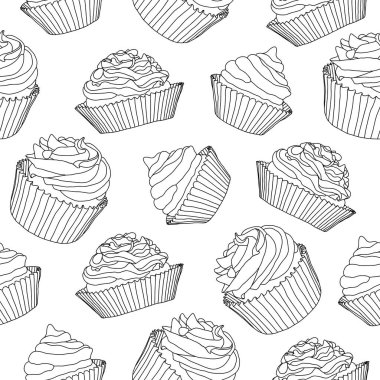 Kekler siyah çizgi vektörsüz desen