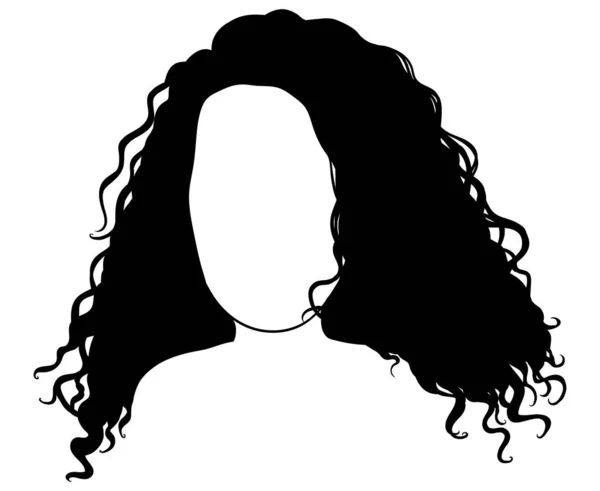 Cabello Rizado Mujer Vector Ilustración Avatar Aislado — Vector de stock