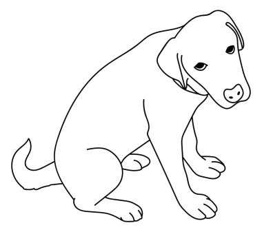 Köpek çizgisi çizimi çizimi izole edildi