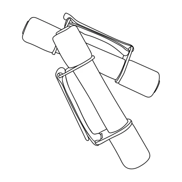 Yumuşak Halterli Vektör Çizimi Siyah Çizgi Izole Edildi — Stok Vektör