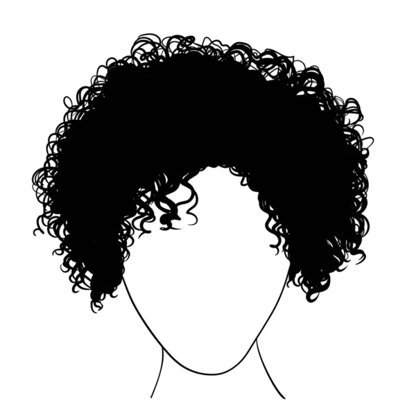 Mädchen Mit Kurzen Lockigen Haaren Vektor Isoliert Avatar — Stockvektor