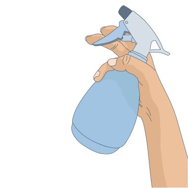 Mavi sprey sprey şişe vektör çizimi